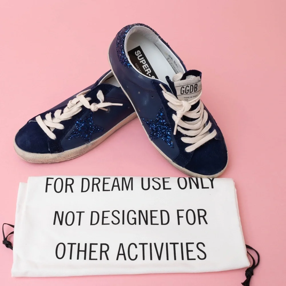 Authentic dark blue Golden Goose Superstars size 37 in excellent condition